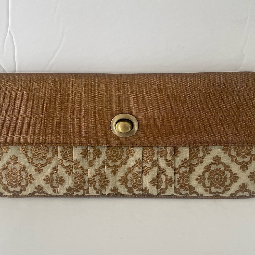 Elegant Brown and Cream Clutch